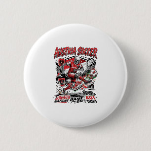 Oostenrijk Voetbal Skelet Aanvaller Naties Poster Ronde Button 5,7 Cm