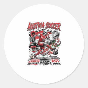 Oostenrijk Voetbal Skelet Aanvaller Naties Poster  Ronde Sticker