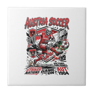 Oostenrijk Voetbal Skelet Aanvaller Naties Poster  Tegeltje