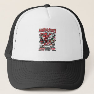 Oostenrijk Voetbal Skelet Spits Landen Poster Stij Trucker Pet