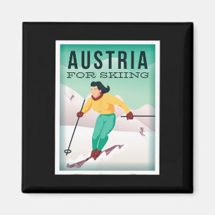 Oostenrijk voor skiën Pistensau en Skihaserl op Magneet