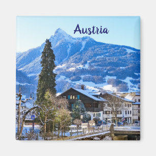 Oostenrijk Vorarlberg in de Winter Souvenir Magneet