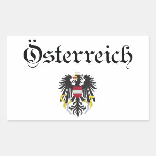 Oostenrijk + Wapen Rechthoekige Sticker