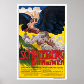 Oostenrijk Wenen Poster met reiswieg teruggezet (Voorkant)