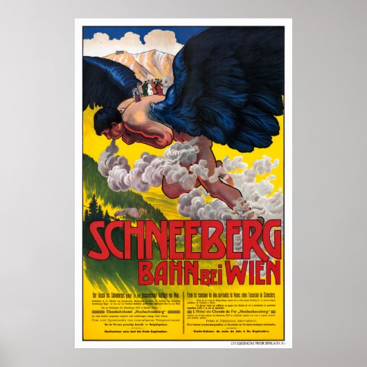 Oostenrijk Wenen Poster met reiswieg teruggezet (Voorkant)