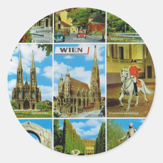  Oostenrijk, Wenen, Wenen, Multiview Ronde Sticker (Voorkant)