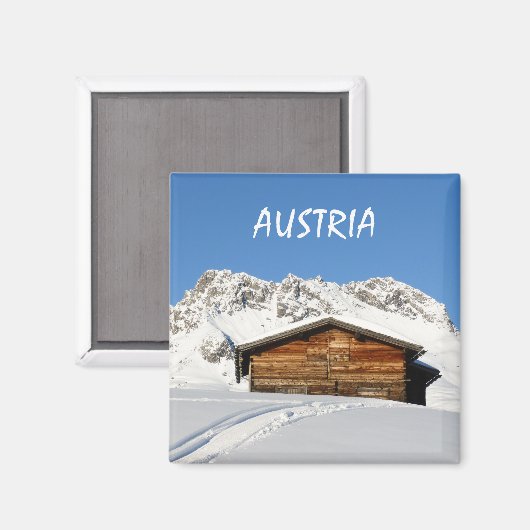 Oostenrijk Winter in de Alpen in Lech Souvenir Magneet (Voorkant / Achterkant)