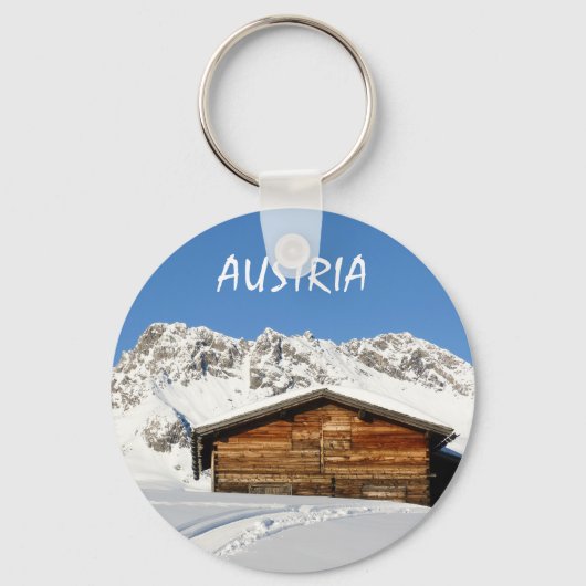 Oostenrijk Winter in het Alps Souvenir Sleutelhanger (Voorkant)