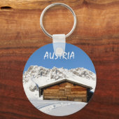 Oostenrijk Winter in het Alps Souvenir Sleutelhanger (Voorkant)