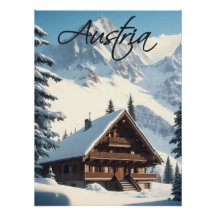 Oostenrijks Alpien Chalet Reisposter
