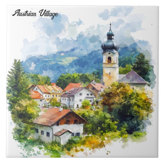 Oostenrijks dorp tegeltje (Voorkant)