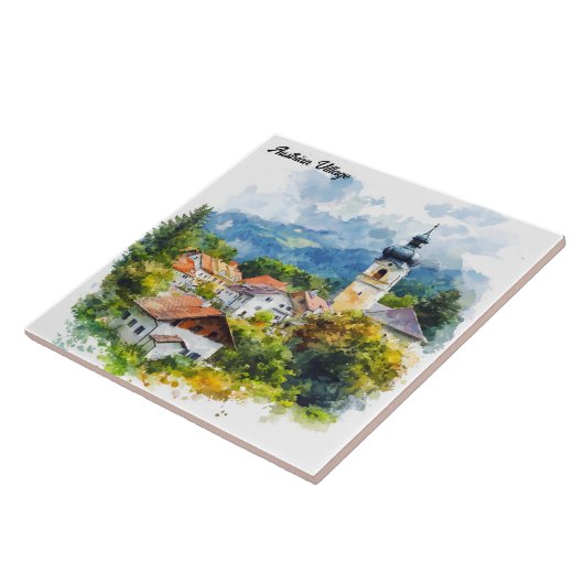 Oostenrijks dorp tegeltje (Zijkant)