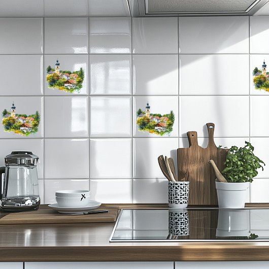 Oostenrijks dorp tegeltje