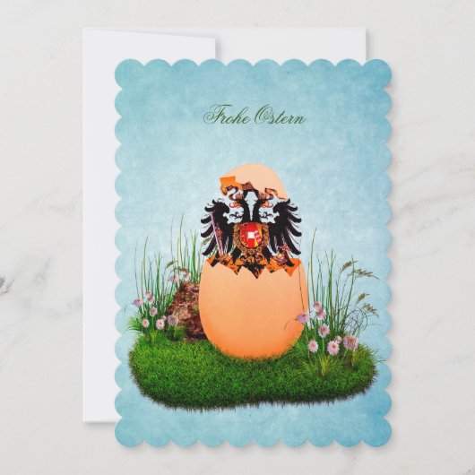 Oostenrijks het imperiumwapenschild van "Frohe Feestdagenkaart (Voorkant)