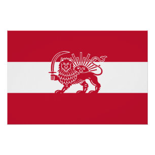 Oostenrijks-Iraanse Leeuw-en-Zon-Erfenisvlag Perfect Poster