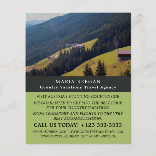 Oostenrijks landschap, reisbureau Adverteren Flyer (Voorkant)