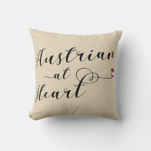 Oostenrijks op Heart Throw Cushion, Oostenrijk Kussen