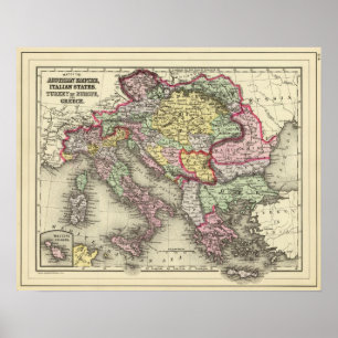 Oostenrijks rijk, Italië, Turkije in Europa, Griek Poster