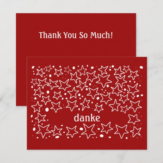 Oostenrijks rood en wit bedankkaart (Voorkant / Achterkant)