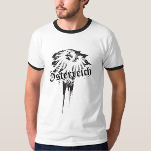 Oostenrijkse adelaar op grond van grunge t-shirt