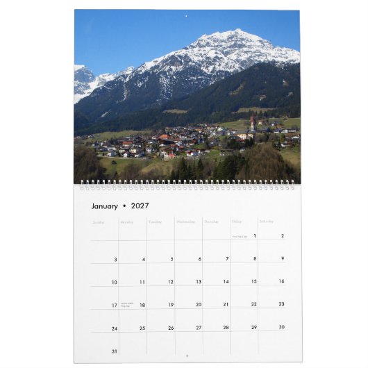 Oostenrijkse Alpen Kalender (Jan 2027)