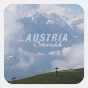 Oostenrijkse Alpen-stickers Vierkante Sticker