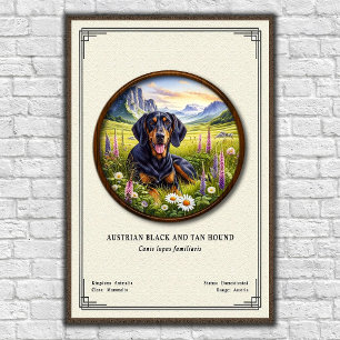 Oostenrijkse Black and Tan Hound Zoölogie Serie Poster
