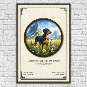Oostenrijkse Black and Tan Hound Zoölogie Serie Poster