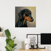 Oostenrijkse Black en Tan Hound - Dog Portrait Poster (Thuiskantoor)
