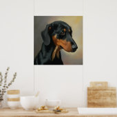 Oostenrijkse Black en Tan Hound - Dog Portrait Poster (Keuken)