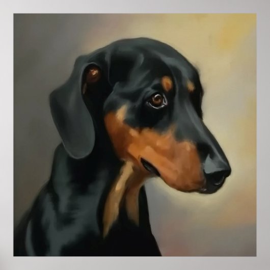 Oostenrijkse Black en Tan Hound - Dog Portrait Poster (Voorkant)