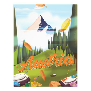 Oostenrijkse cartoon reisposter foto afdruk