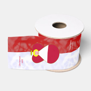 Oostenrijkse engel blond haar rood wit gepersonali grosgrain lint