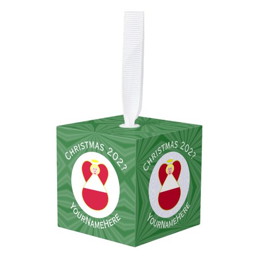 Oostenrijkse engel kerstvlag gepersonaliseerd decoratie (Voorkant hoekig)