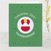 Oostenrijkse engel kerstvlag gepersonaliseerd kaart (Gele Bloem)