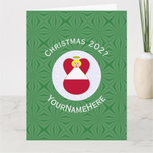 Oostenrijkse engel kerstvlag gepersonaliseerd kaart