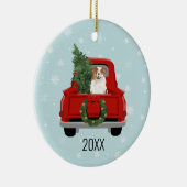 oostenrijkse herder rode kerst keramisch ornament (Rechts)