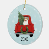 oostenrijkse herder rode kerst keramisch ornament (Links)