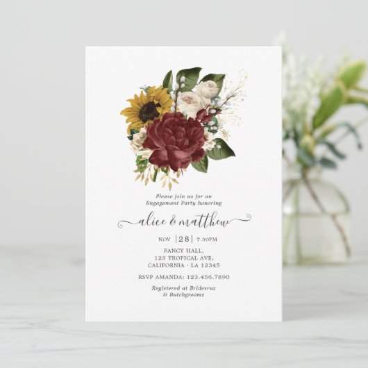 Oostenrijkse herfst - Herfst Floral Engagement Par Kaart (Staand voorkant)