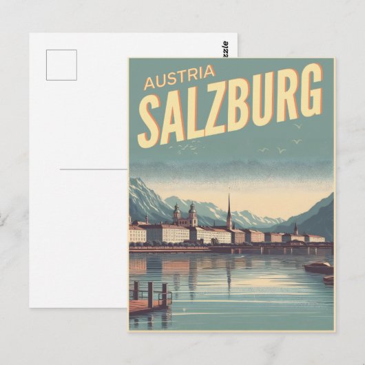  Oostenrijkse hoofdstad Salzburg skyline Briefkaart (Voorkant / Achterkant)