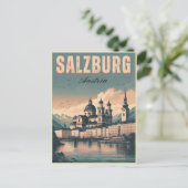  Oostenrijkse hoofdstad Salzburg skyline Briefkaart (Staand voorkant)