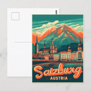 Oostenrijkse hoofdstad Salzburg skyline Briefkaart