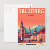  Oostenrijkse hoofdstad Salzburg skyline Briefkaart (Voorkant / Achterkant)