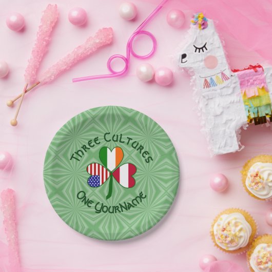 Oostenrijkse Ierse Amerikaanse Shamrock gepersonal Papieren Bordje (Feest)
