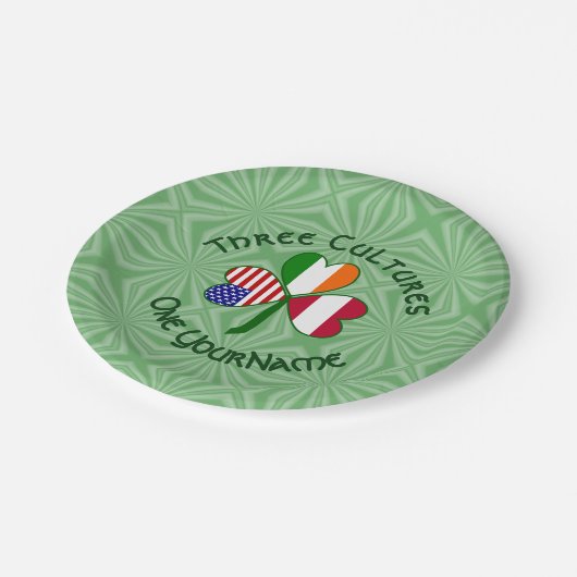 Oostenrijkse Ierse Amerikaanse Shamrock gepersonal Papieren Bordje (Gekanteld)