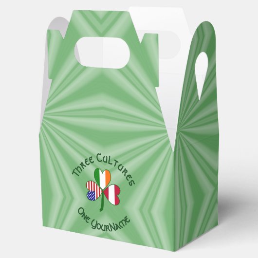 Oostenrijkse Ierse Amerikaanse Shamrock vlag geper Bedankdoosjes (Geopend)