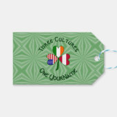 Oostenrijkse Ierse Amerikaanse Shamrock vlag geper Cadeaulabel (Voorkant (Horizontaal))