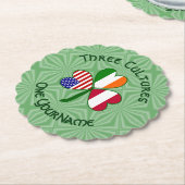 Oostenrijkse Ierse Amerikaanse Shamrock vlag geper Kartonnen Onderzetters (Gekanteld)
