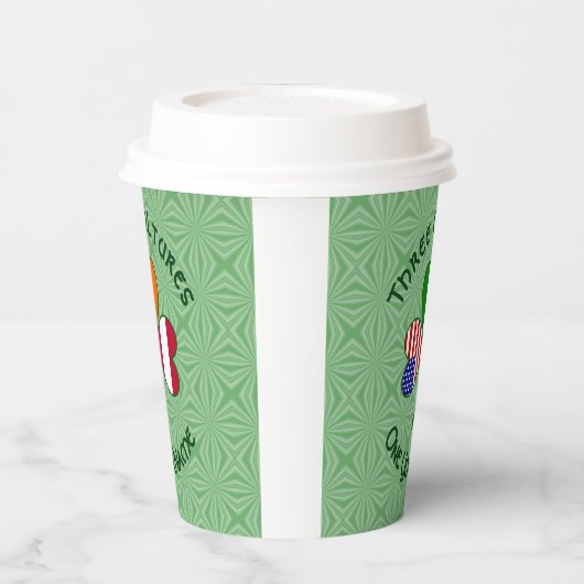 Oostenrijkse Ierse Amerikaanse Shamrock vlag geper Papieren Bekers (Links)