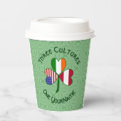 Oostenrijkse Ierse Amerikaanse Shamrock vlag geper Papieren Bekers (Voorkant)